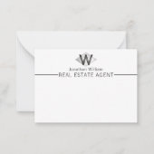 Elegantes, klassisches Silver Black Personalisiert Mitteilungskarte (Vorderseite)