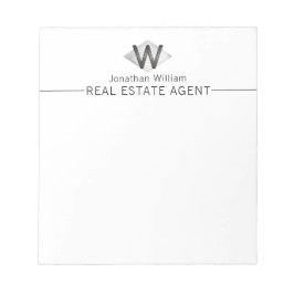 Elegantes, klassisches Silver Black Personalisiert Notizblock