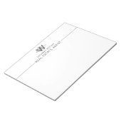 Elegantes, klassisches Silver Black Personalisiert Notizblock (angewinkelt)