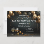 Elegantes klassisches Silvester-Party laden ein Einladung (Rückseite)