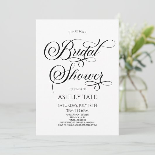 Elegantes klassisches Skript-Minimalistisches Brau Einladung (Stehend Vorderseite)