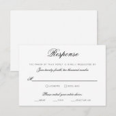 Elegantes klassisches Skript Traditionelle Hochzei Einladung (Vorne/Hinten)