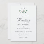 Elegantes klassisches Snowberry Wappen Winterhochz Einladung (Vorderseite)