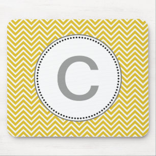 Elegantes, klassisches sonnengelbes Chevron-Zickza Mousepad