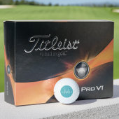 Elegantes klassisches Teal-Monogramm-Namenspersona Golfball
