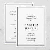 Elegantes klassisches Trauerfeierdesign Programm (Vorne/Hinten)