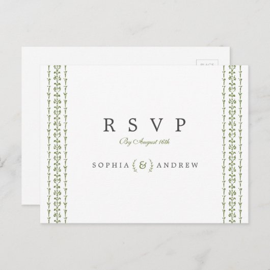 Elegantes klassisches UAWG Einladungspostkarte (Vorne/Hinten)