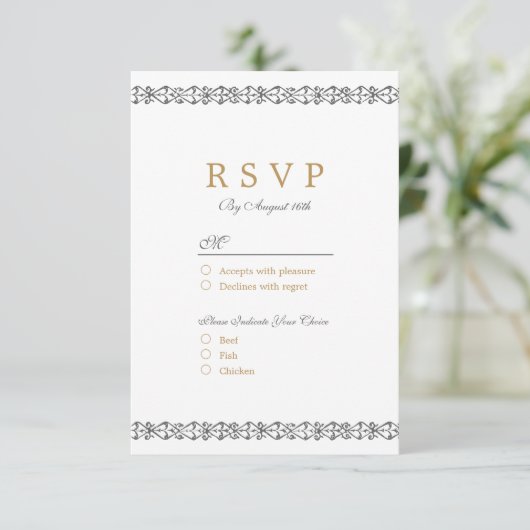 Elegantes klassisches UAWG RSVP Karte (Stehend Vorderseite)
