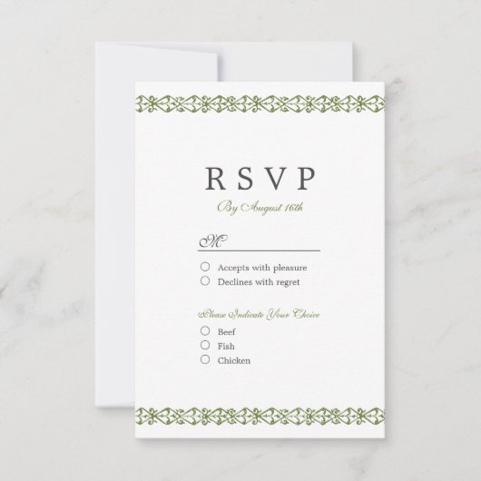 Elegantes klassisches UAWG RSVP Karte (Vorderseite)