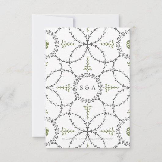 Elegantes klassisches UAWG RSVP Karte (Rückseite)