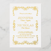 Elegantes klassisches und Vintages formales Hochze Folieneinladung (Vorderseite)