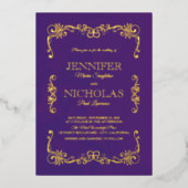 Elegantes klassisches und Vintages formales Hochze Folieneinladung (Vorderseite)