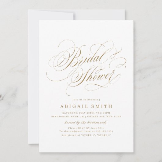 Elegantes klassisches Vintages Brautparty Einladung (Vorderseite)