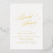 Elegantes klassisches Vintages Brautparty Folieneinladung (Vorderseite)