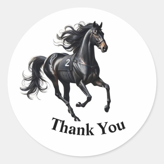 Elegantes Klassisches Vintages Pferderennen Derby  Runder Aufkleber (Vorderseite)