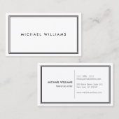 Elegantes klassisches Weiß Visitenkarte (Vorne/Hinten)