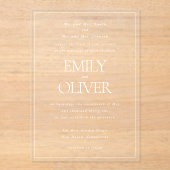 Elegantes klassisches Weißrahmen-Overlay Acryleinladungen (Vorderseite)