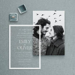 Elegantes klassisches Weißrahmen-Overlay Acryleinladungen