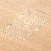 Elegantes klassisches Weißrahmen-Overlay Acryleinladungen (Ablage )