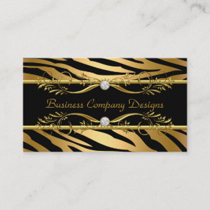 Elegantes, klassisches Zebra Gold Schwarz geprägte Visitenkarte