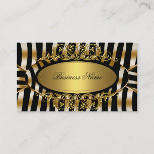 Elegantes klassisches Zebra-Sepia-Gold-Metall-Look Visitenkarte