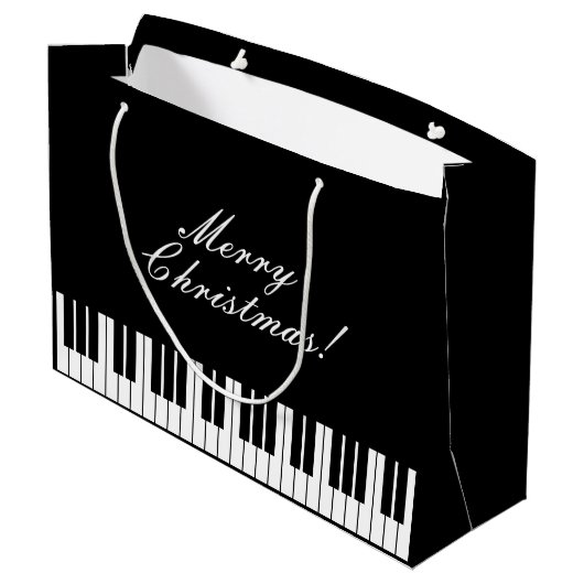 Elegantes Klavier befestigt Große Geschenktüte (Rückseite Schrägansicht)