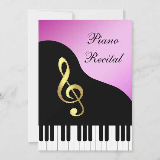 Elegantes Klavier Einladung (Vorderseite)