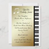Elegantes Klavier Einladung (Rückseite)