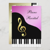 Elegantes Klavier Einladung (Vorne/Hinten)