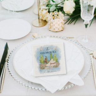 Elegantes Klavier Geigen-Blume tauben Hochzeit Lu Serviette