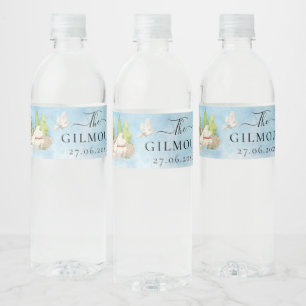 Elegantes Klavier  Geigen-Blume tauben Hochzeit Lu Wasserflaschenetikett