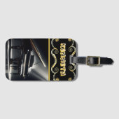 Elegantes Klavierdesign auf schwarzem Licht Gepäckanhänger (Vorderseite (Horizontal))