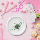 Elegantes Kleeblatt Art Paper Plate Pappteller (Party)