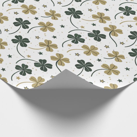 Elegantes Kleeblatt & Gold St. Patrick's Day Geschenkpapier (Ecke)