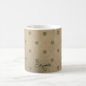 Elegantes Kleeblatt Patrick's Day, Leather Kaffeetasse (Mittel)