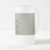 Elegantes Kleeblatt St.Patrick`s Day, Grünleder Mattglas Bierglas (VorderseiteRechts)