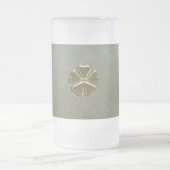 Elegantes Kleeblatt St.Patrick`s Day, Grünleder Mattglas Bierglas (Mittel)