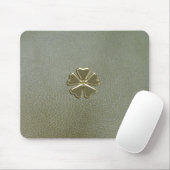 Elegantes Kleeblatt St.Patrick`s Day, Grünleder Mousepad (Mit Mouse)