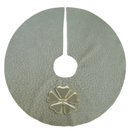 Elegantes Kleeblatt St.Patrick`s Day, Grünleder Polyester Weihnachtsbaumdecke