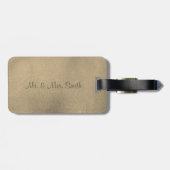 Elegantes Kleeblatt St.Patrick`s Day, Leder Gepäckanhänger (Rückseite horizontal)