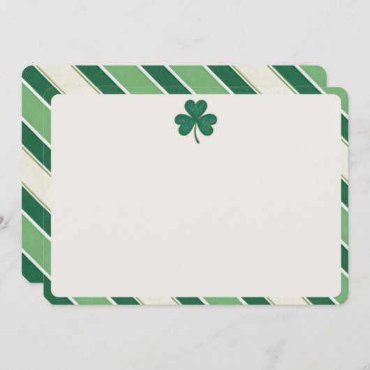 Elegantes Kleeblatt St. Patrick's Day Blank Note C Einladung (Vorne/Hinten)