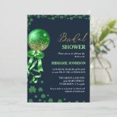 Elegantes Kleeblatt St. Patrick's Day Brautparty Einladung (Stehend Vorderseite)