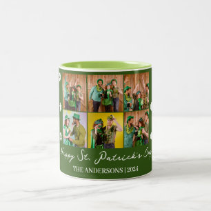 Elegantes Kleeblatt St. Patrick's Day Family Foto Zweifarbige Tasse