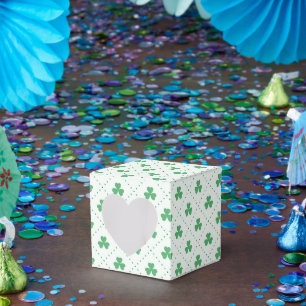 Elegantes Kleeblattmuster-Herz 2x2x2 Geschenkschachtel