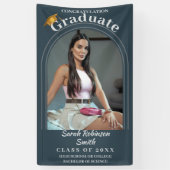 Elegantes Kohle-Script-Foto-Bogen-Klassenjahr-Absc Banner (Vertikal)