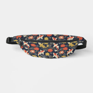 Elegantes Koi-Fisch- und Lotus-Muster Bauchtasche