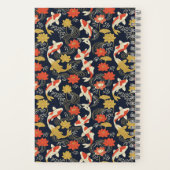 Elegantes Koi-Fisch- und Lotus-Muster Notizblock (Rückseite)