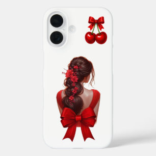 Elegantes Koketten-Mädchen-Rot-Schleife-iPhone-Cas iPhone 16 Hülle