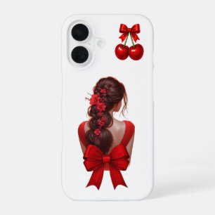 Elegantes Koketten-Mädchen-Rot-Schleife-iPhone-Cas iPhone 16 Hülle