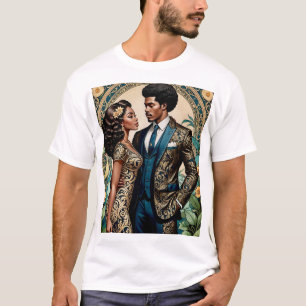 Elegantes königliches Paar Luxus-Mode-Kunst-T-Shir T-Shirt